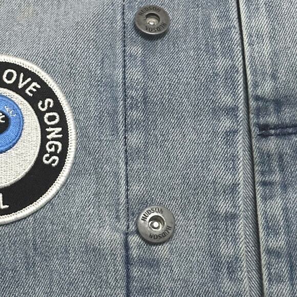 Rare HUDSON JEANS Motorcycle Denim Jacket Embroidered Hipster Trucker Western - Picture 8 of 13